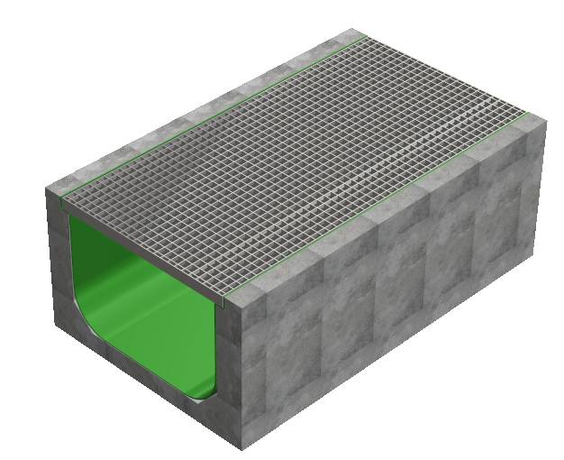 Rinne mit Gitterrost